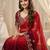 Red embellished embroidered poly georgette heavy work saree