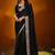 Black woven design zari poly georgette designer saree