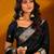 Black woven design zari poly georgette designer saree