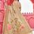 Beige floral woven design zari saree