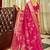 Pink floral woven design zari silk blend saree