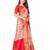 White ethnic motifs printed banarasi saree