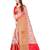 White ethnic motifs printed banarasi saree