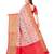 White ethnic motifs printed banarasi saree