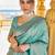 Blue woven design zari ethnic motifs zari saree