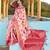 Pink floral woven design zari saree
