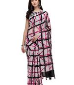 White geometric printed saree