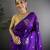 Violet ethnic motifs woven design zari saree