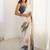 Off white floral sequinned pure chiffon saree