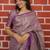 Purple woven design zari silk blend saree