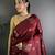 Maroon woven design zari saree