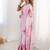 Pink floral sequinned pure chiffon saree