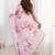 Pink floral sequinned pure chiffon saree