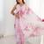 Pink floral sequinned pure chiffon saree