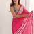Pink floral sequinned pure chiffon saree