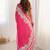 Pink floral sequinned pure chiffon saree