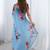 Blue floral sequinned pure chiffon designer saree