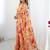 Yellow floral sequinned pure chiffon designer saree