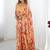 Yellow floral sequinned pure chiffon designer saree