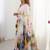 White floral sequinned pure chiffon designer saree