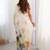 White floral sequinned pure chiffon designer saree