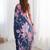 Blue floral sequinned pure chiffon designer saree