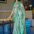 Green floral zari silk blend saree