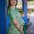 Green floral zari silk blend saree