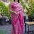Pink woven design zari silk blend saree