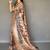 Yellow yellow printed silk blend sarees