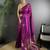Purple woven design soft lichi silk saree with flower weaving and matching blouse piece