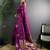 Purple woven design soft lichi silk saree with flower weaving and matching blouse piece