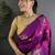 Purple woven design soft lichi silk saree with flower weaving and matching blouse piece