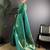 Teal floral woven design zari saree
