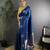 Turquoise woven design saree with flower weaving and matching blouse piece