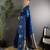 Turquoise woven design saree with flower weaving and matching blouse piece