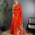 Orange woven design saree with blouse piece