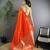 Orange woven design saree with blouse piece