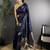 Navy blue woven design zari silk saree