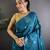 Blue woven design ethnic motifs zari saree