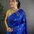 Navy blue woven design saree with blouse piece