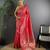 Peach woven design zari saree