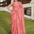 Pink floral embroidered pure cotton saree