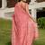 Pink floral embroidered pure cotton saree