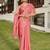 Pink floral embroidered pure cotton saree