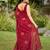 Maroon floral embroidered pure cotton saree