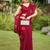 Maroon floral embroidered pure cotton saree