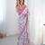 Pink floral mirror work  saree