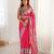 Grey tie and dye mirror work silk blend saree