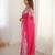 Grey tie and dye mirror work silk blend saree